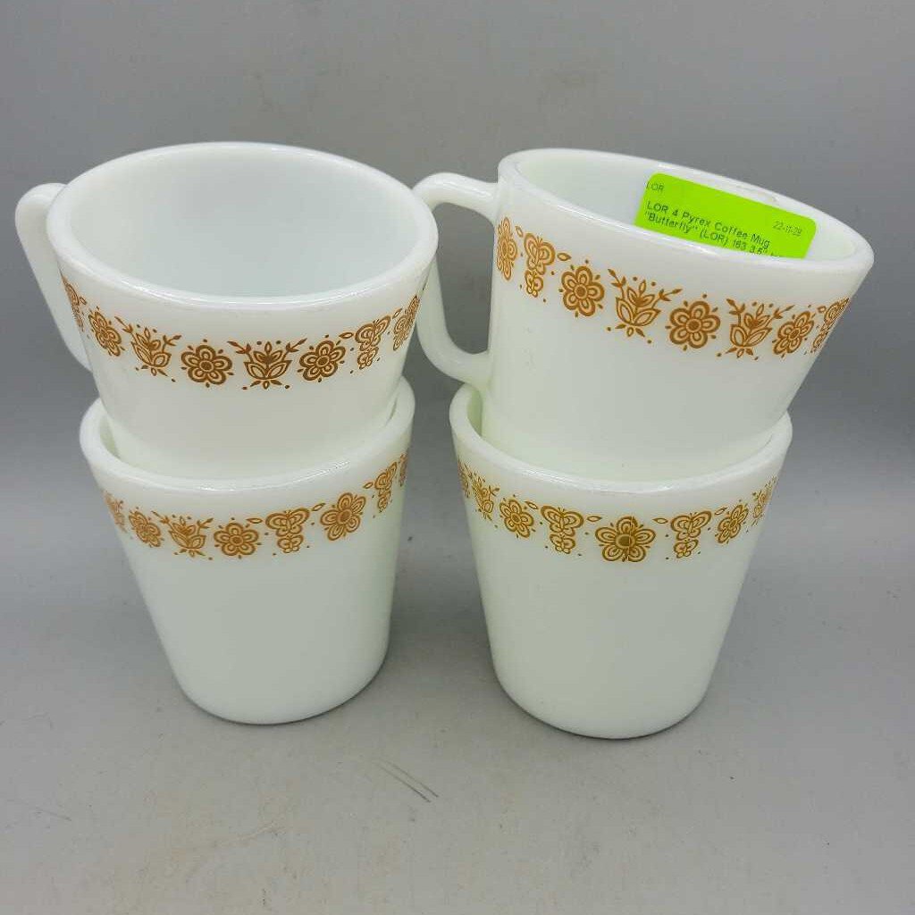 4 Pyrex Coffee Mug "Butterfly" (LOR) 163