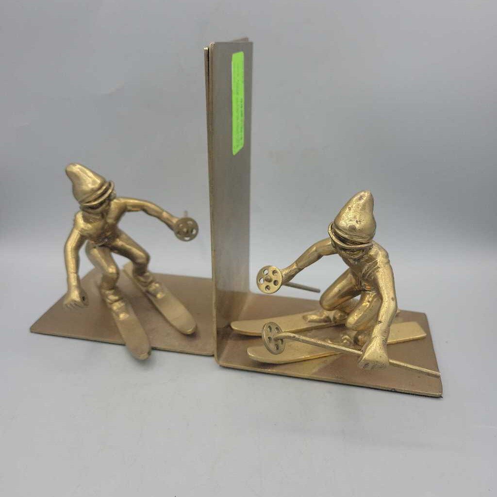 Vintage Brass Skier Bookends (NUR) 17