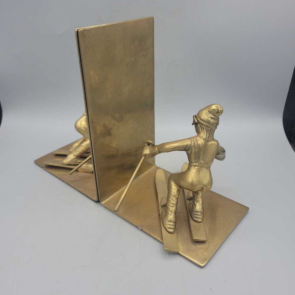 Vintage Brass Skier Bookends (NUR) 17