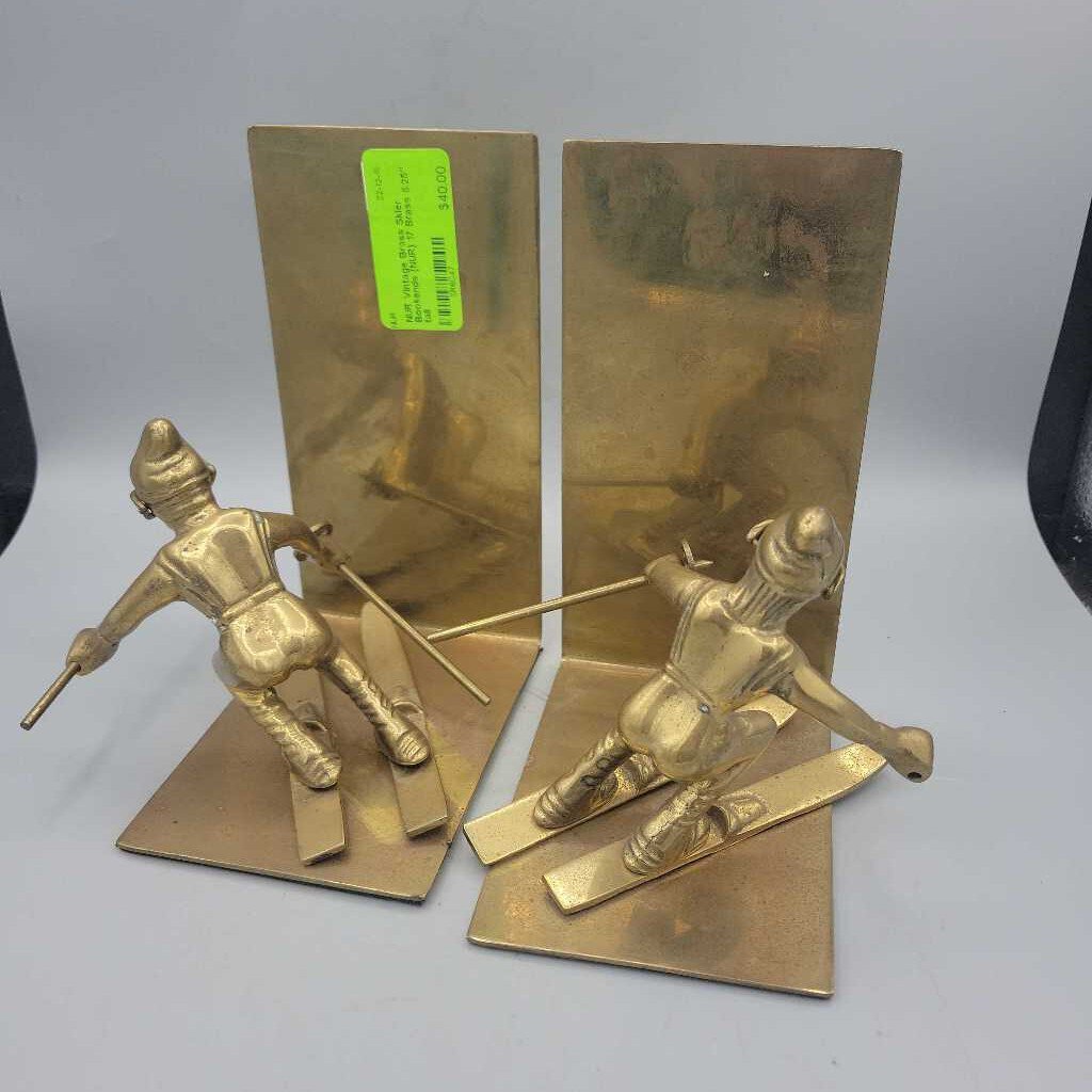 Vintage Brass Skier Bookends (NUR) 17