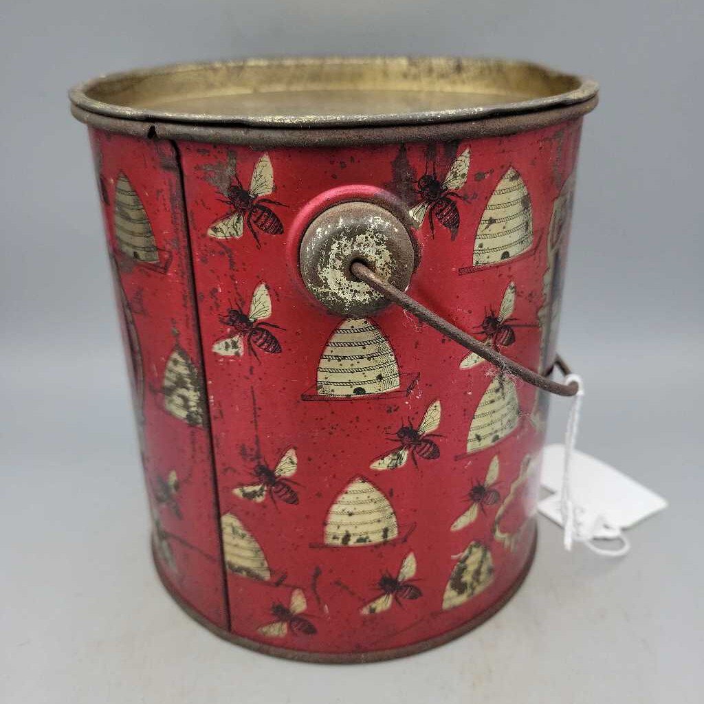 Honey Apiaries Tin Pail Piggott Brigden Ontario(Jef) Rare