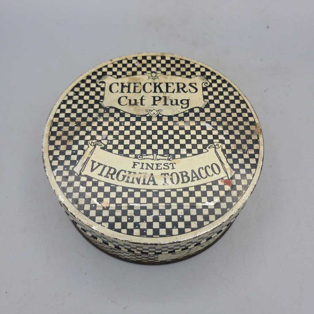 Checkers Cut Plug Tobacco Tin (DR)