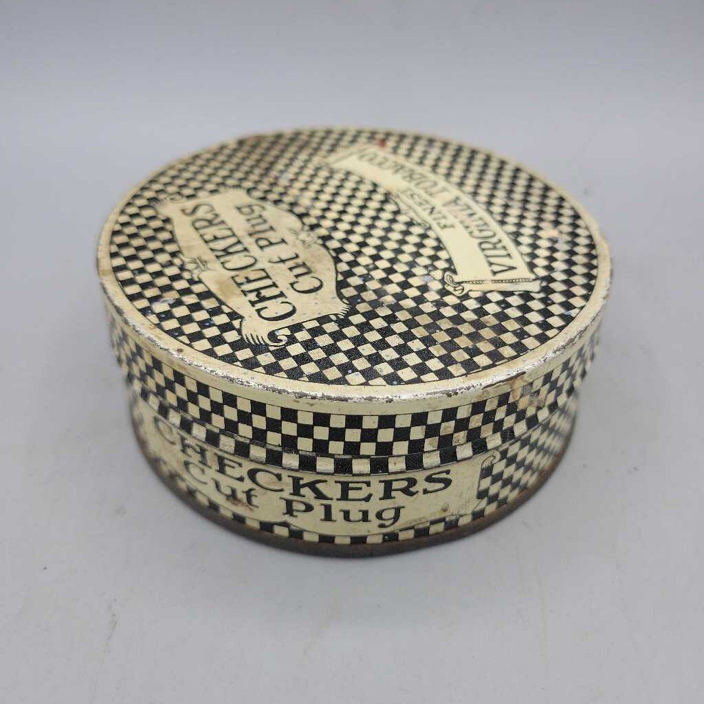 Checkers Cut Plug Tobacco Tin (DR)