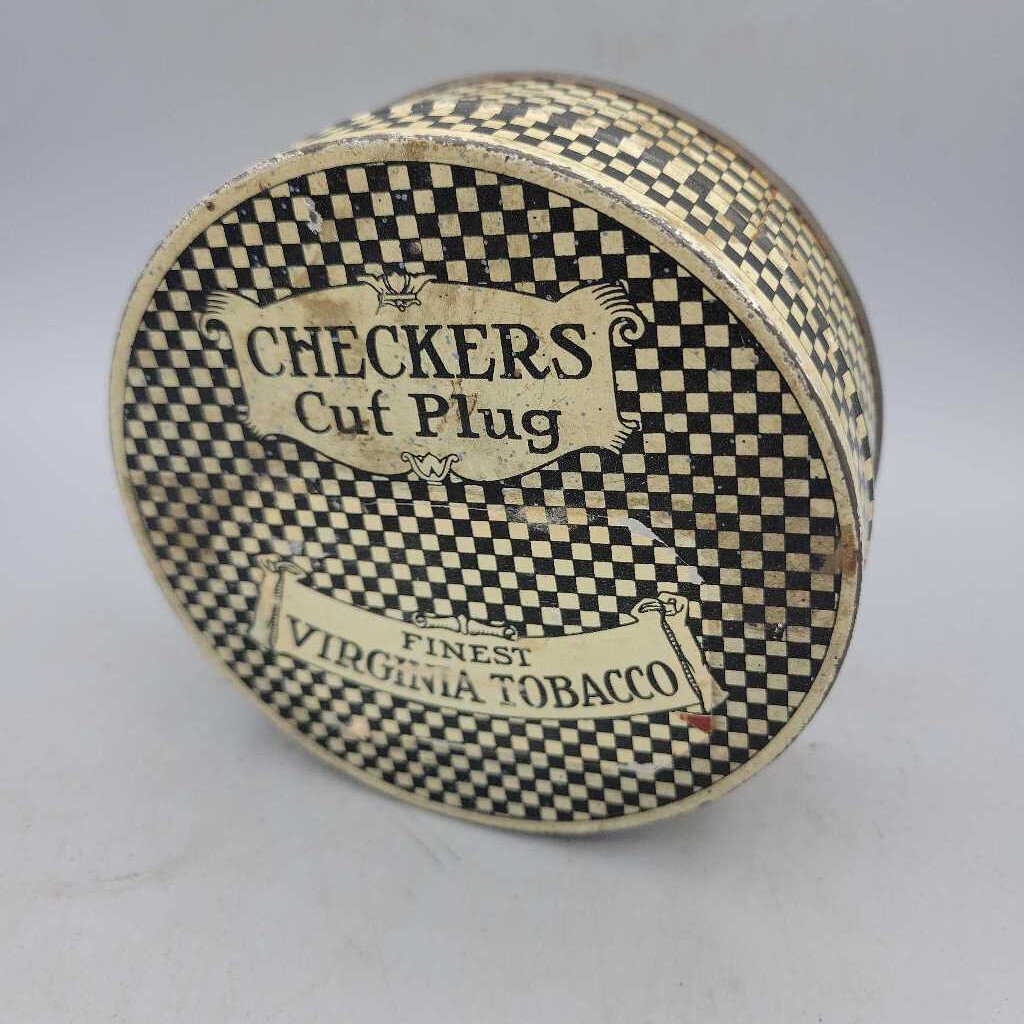 Checkers Cut Plug Tobacco Tin (DR)