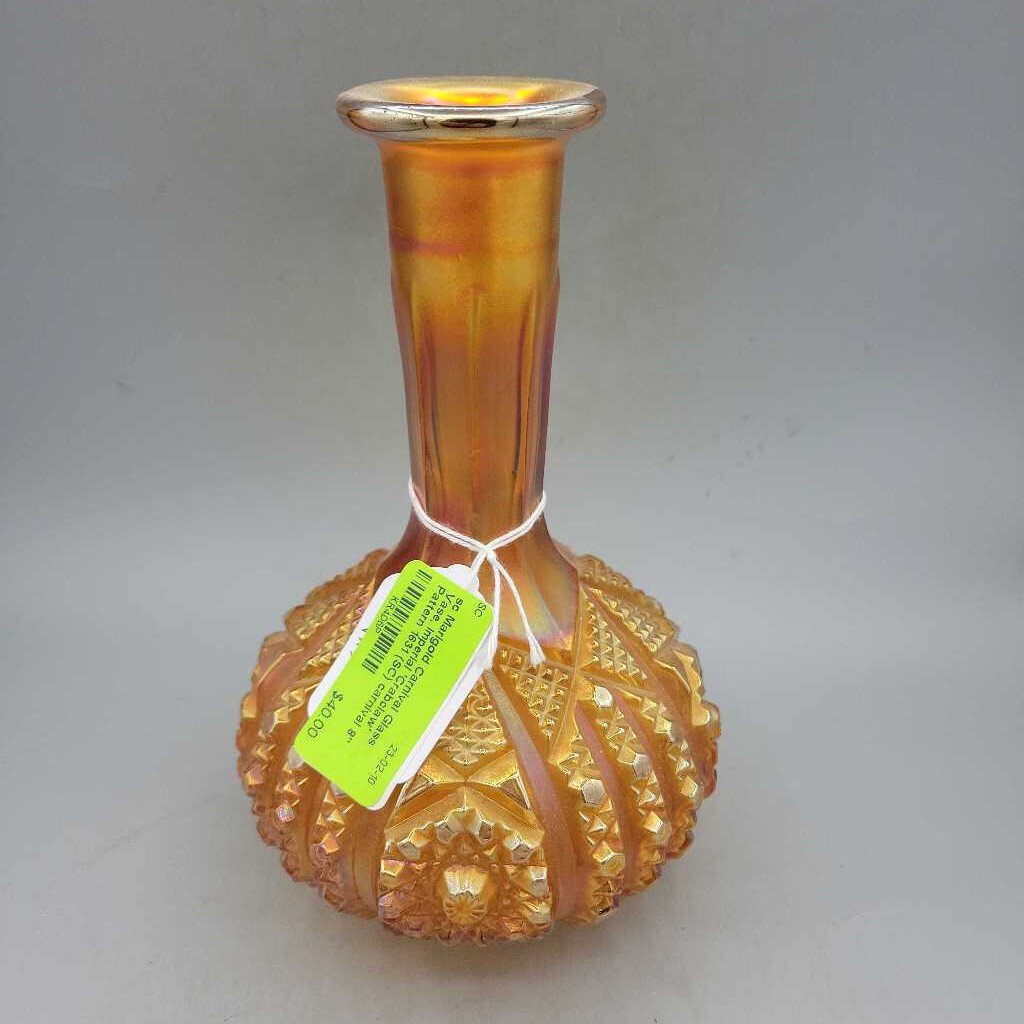 Marigold Carnival Glass Vase, Imperial 'Crabclaw' Pattern 1631 (SC)