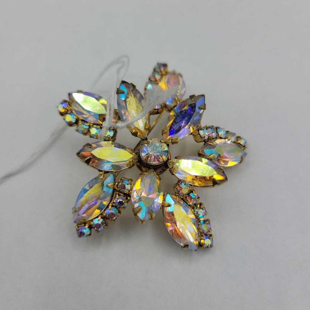 Vintage AB Rhinestone Star Brooch - VT #6309