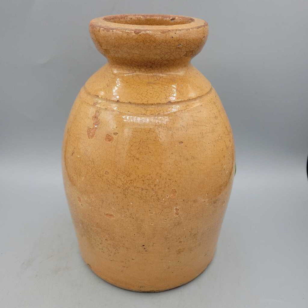 Redware Pottery Crock Excellent Glazed Color (Jef)