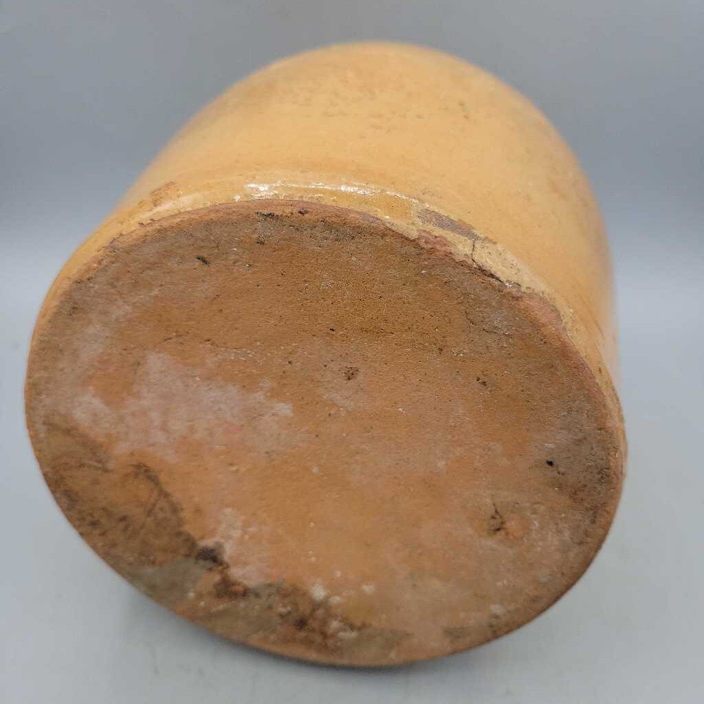 Redware Pottery Crock Excellent Glazed Color (Jef)