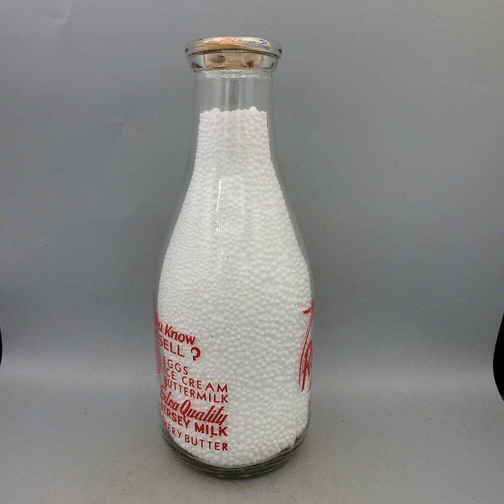 Rowes Dairy and Creamery Meaford Quart Milk bottle (Jef)