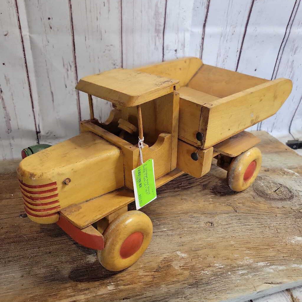 Vintage solid Wood Dump Truck (JL)