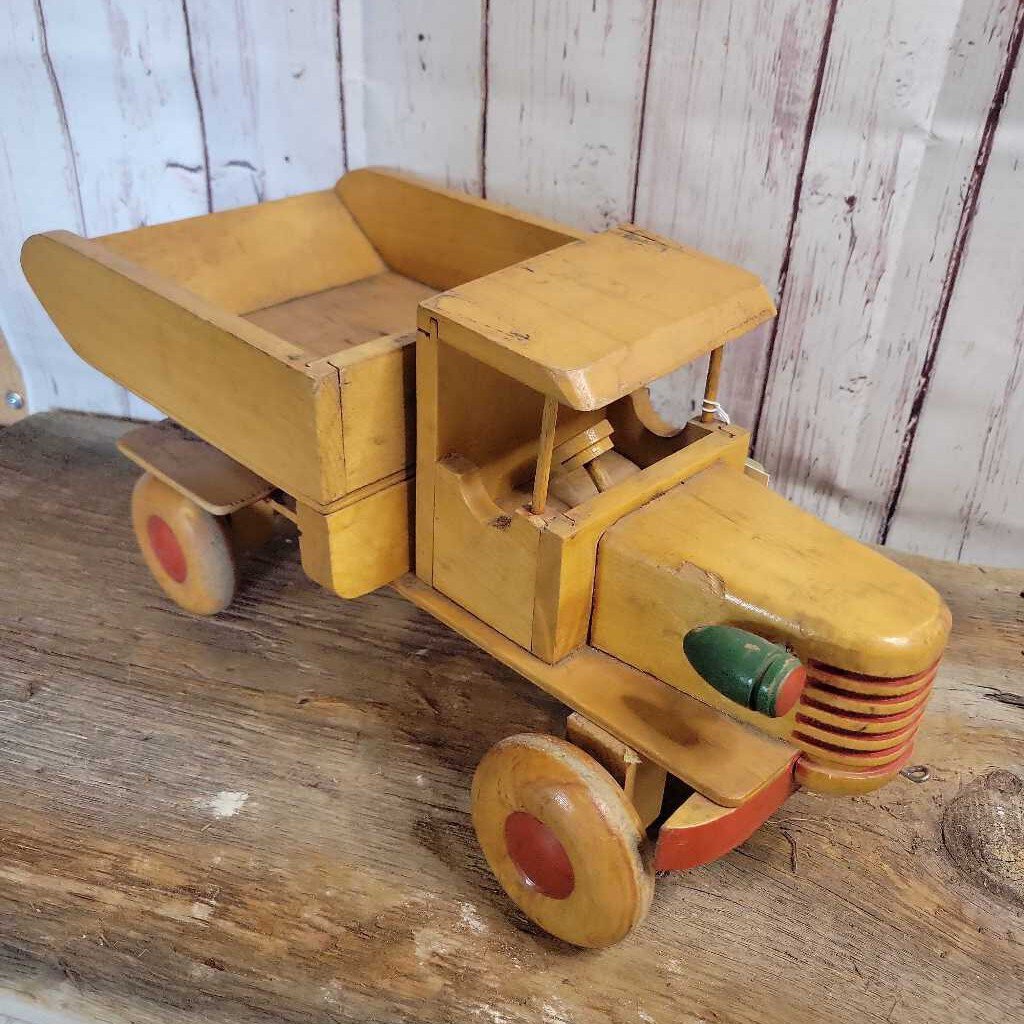 Vintage solid Wood Dump Truck (JL)