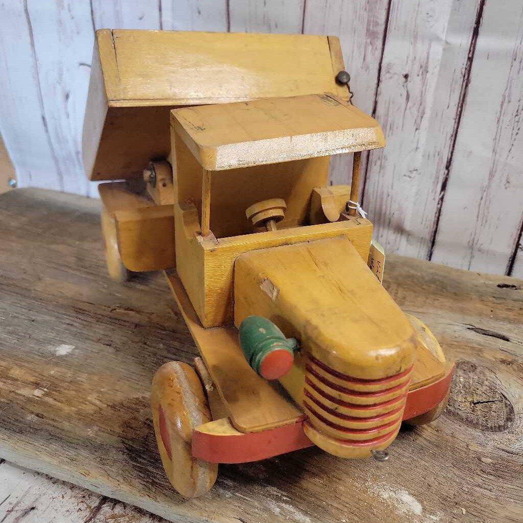 Vintage solid Wood Dump Truck (JL)