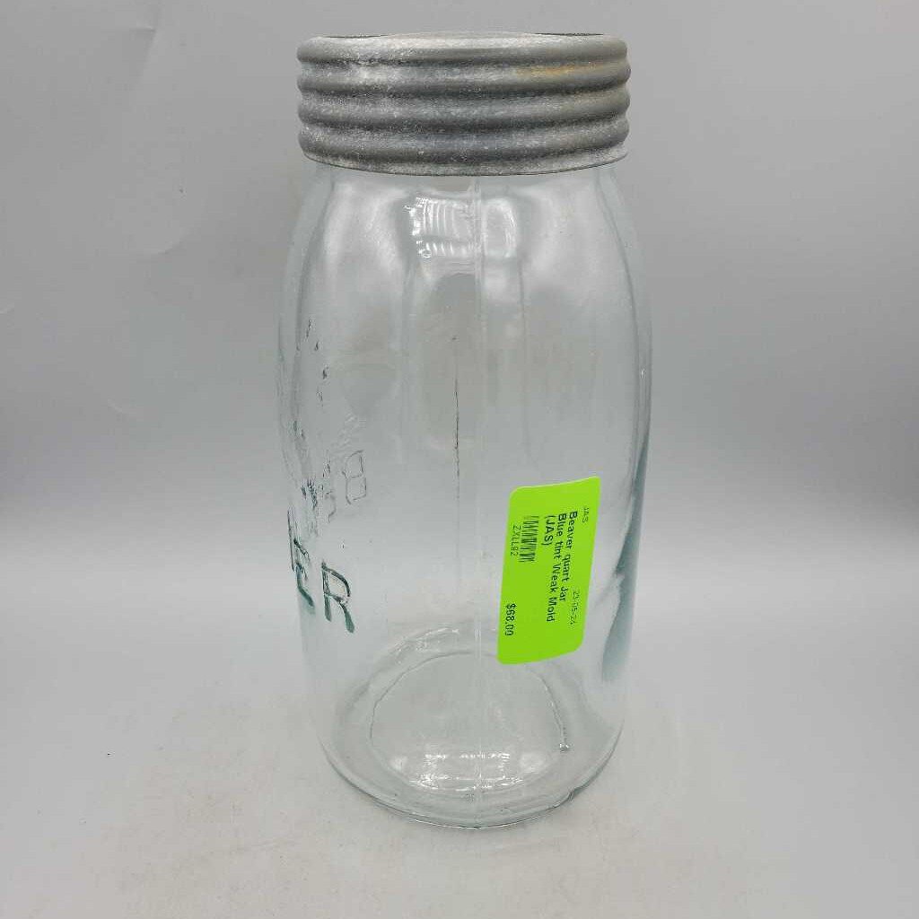 Beaver quart Jar Blue tint Weak Mold (JAS)