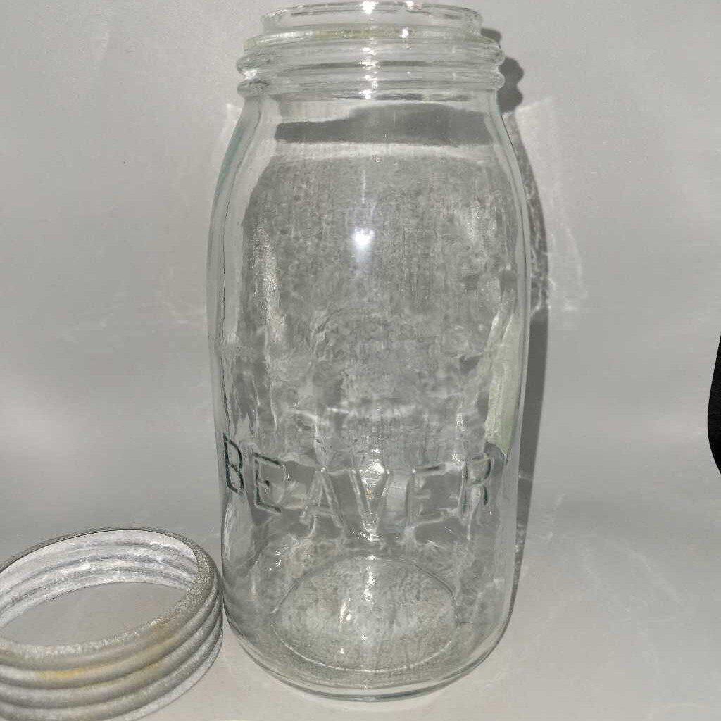 Beaver quart Jar Blue tint Weak Mold (JAS)