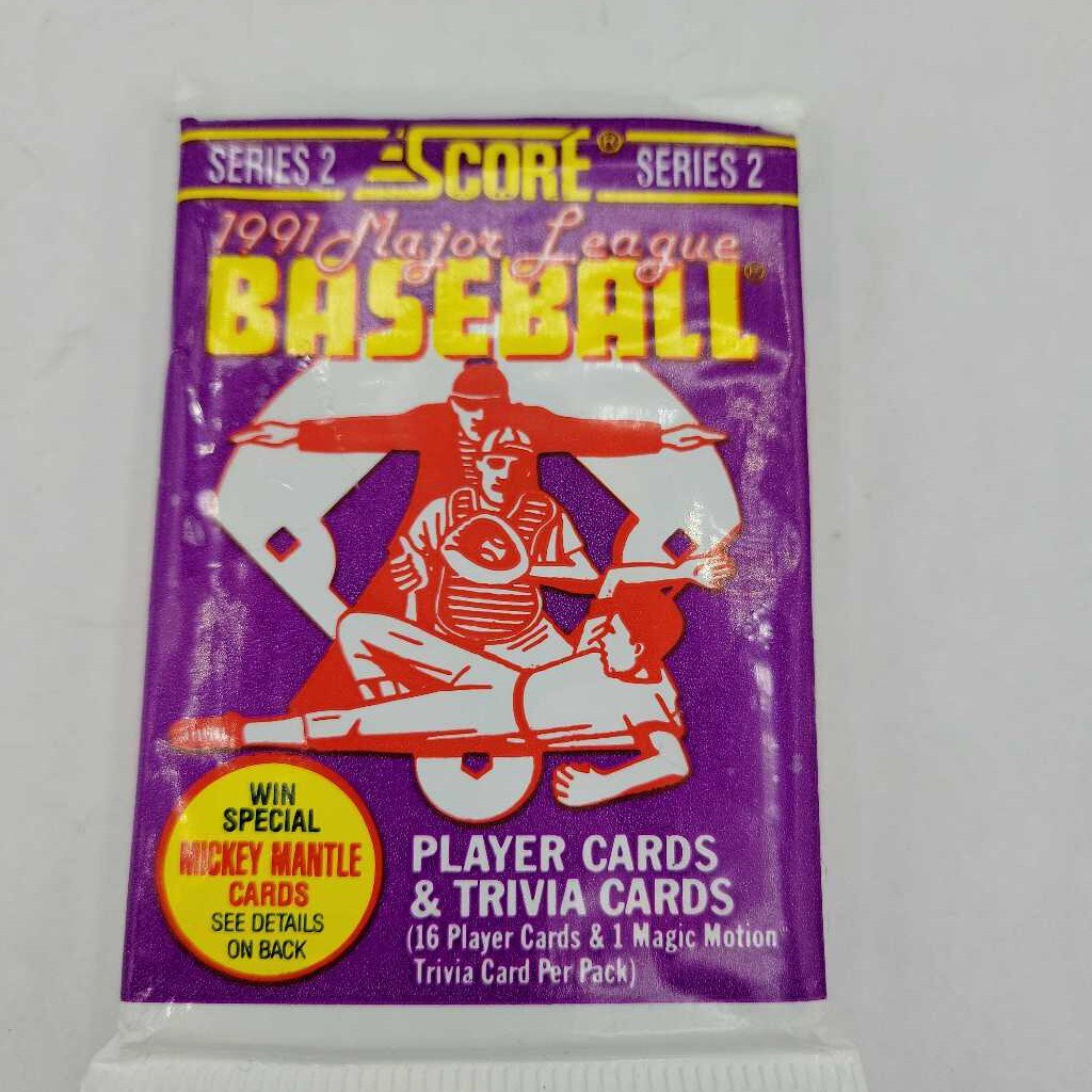 Score baseball Card 1991 Series 2 16 card pack x 2 (JAS)