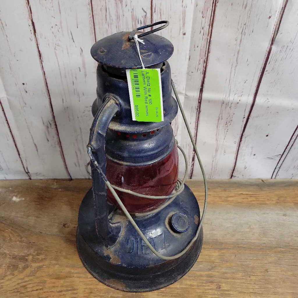 Dietz No # 100 Lantern With Red lenses (JL)
