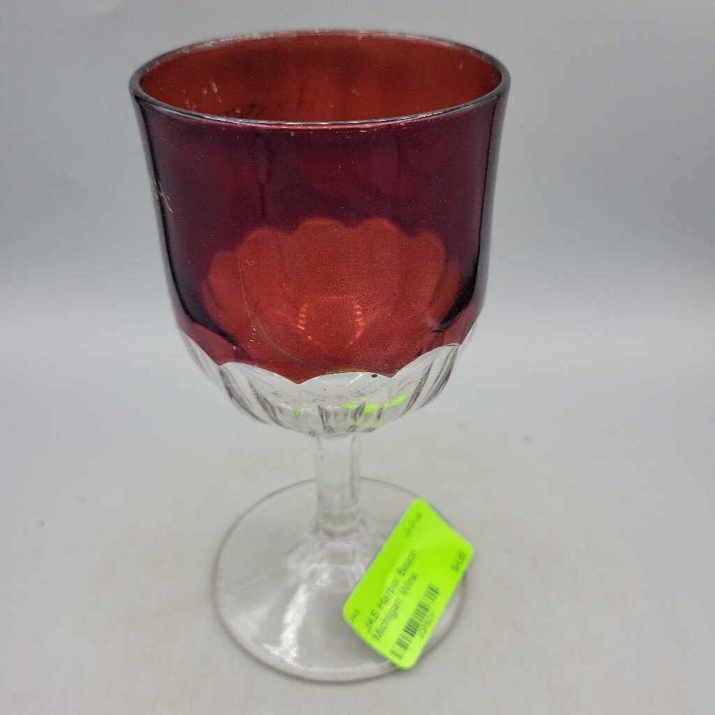 Harbor Beach Michigan Wine Goblet(JAS)