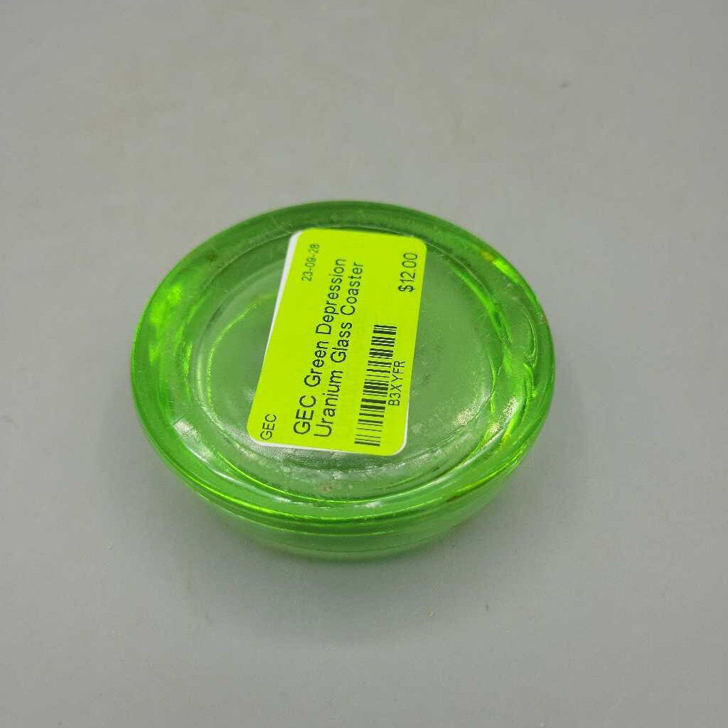 Green Depression Uranium Glass Coaster (GEC)