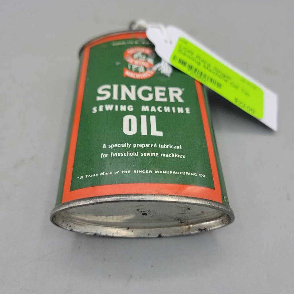 Rare Singer Sewing Machine Oil Tin