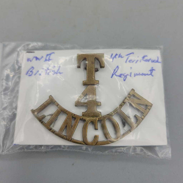 WW2 British Lincoln 4th Territorial Regiment Shoulder Title (JL) WW2 British Lincoln 4th Territorial Regiment Shoulder Title (JL)