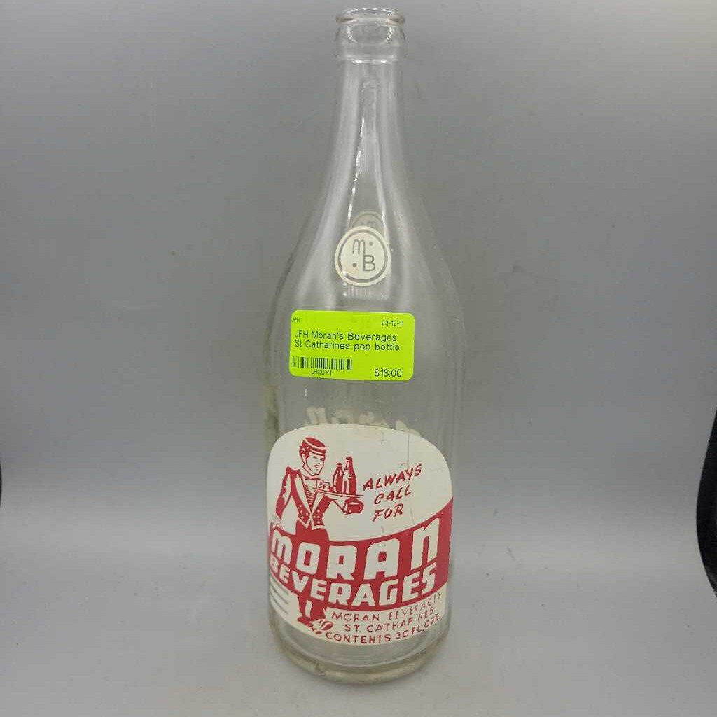 Moran's Beverages St Catharines pop bottle (JFH)