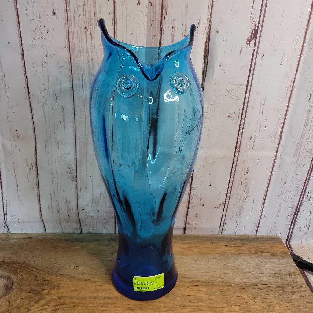 Owl Vase-Art Glass