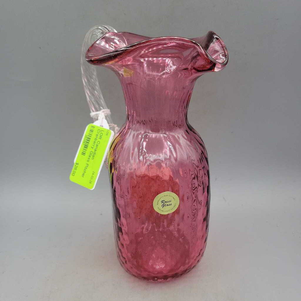 Canadian Cranberry Glass Pitcher (LOR) 1033