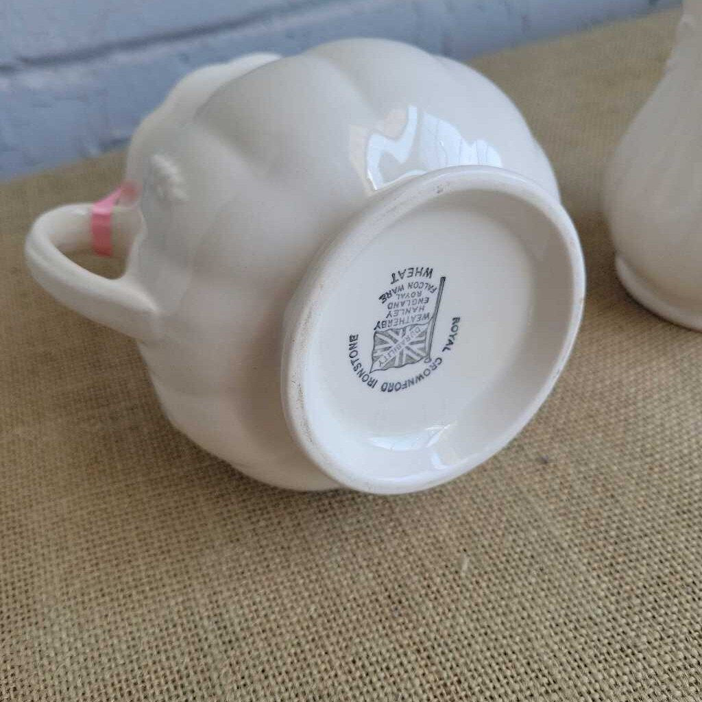 ironstone Wheat pattern Cream and Sugar set (KAR)