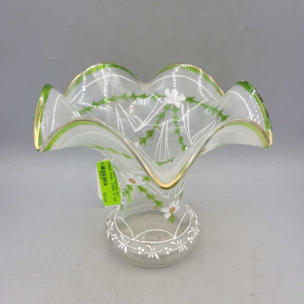 Hand Painted Art Glass Vase (DEB)