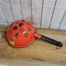 Red Enamel Strainer with handle (COL