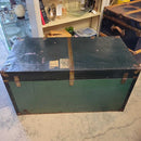 HB 1 Vintage Green metal Red Cap Steamer trunk