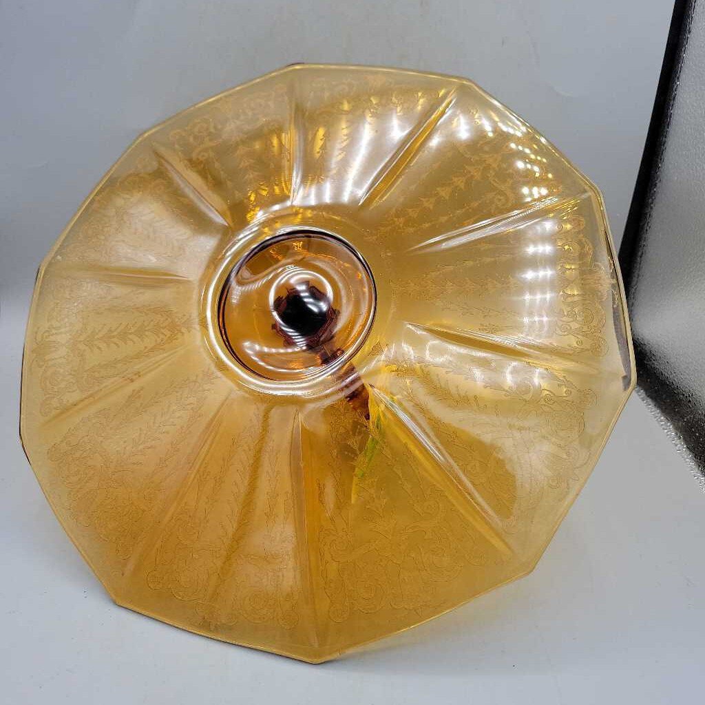 Amber Depression Glass Serving Plate (TRE)