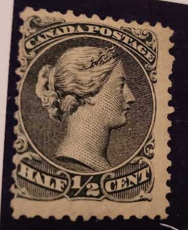 Queen Victoria Half Cent 1868 hinged Canadian Stamp (Jef) Scott 21