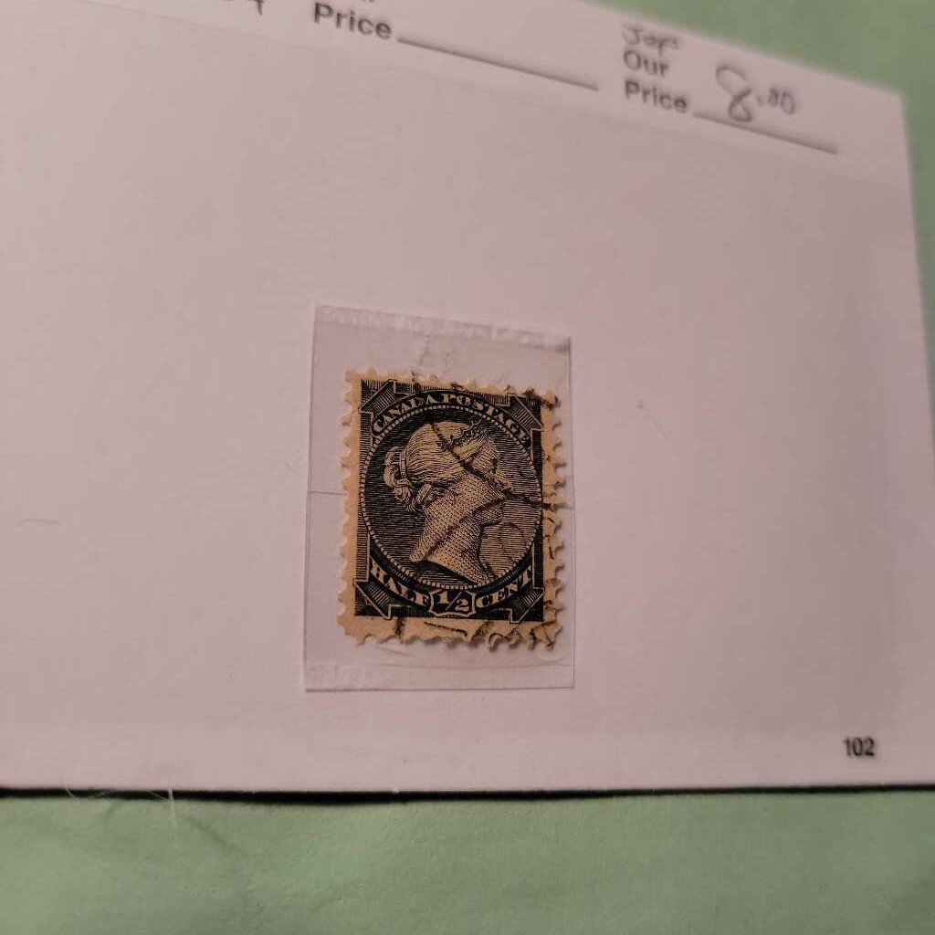 Queen Victoria Half Cent Small Canadian Stamp (Jef) Scott 34