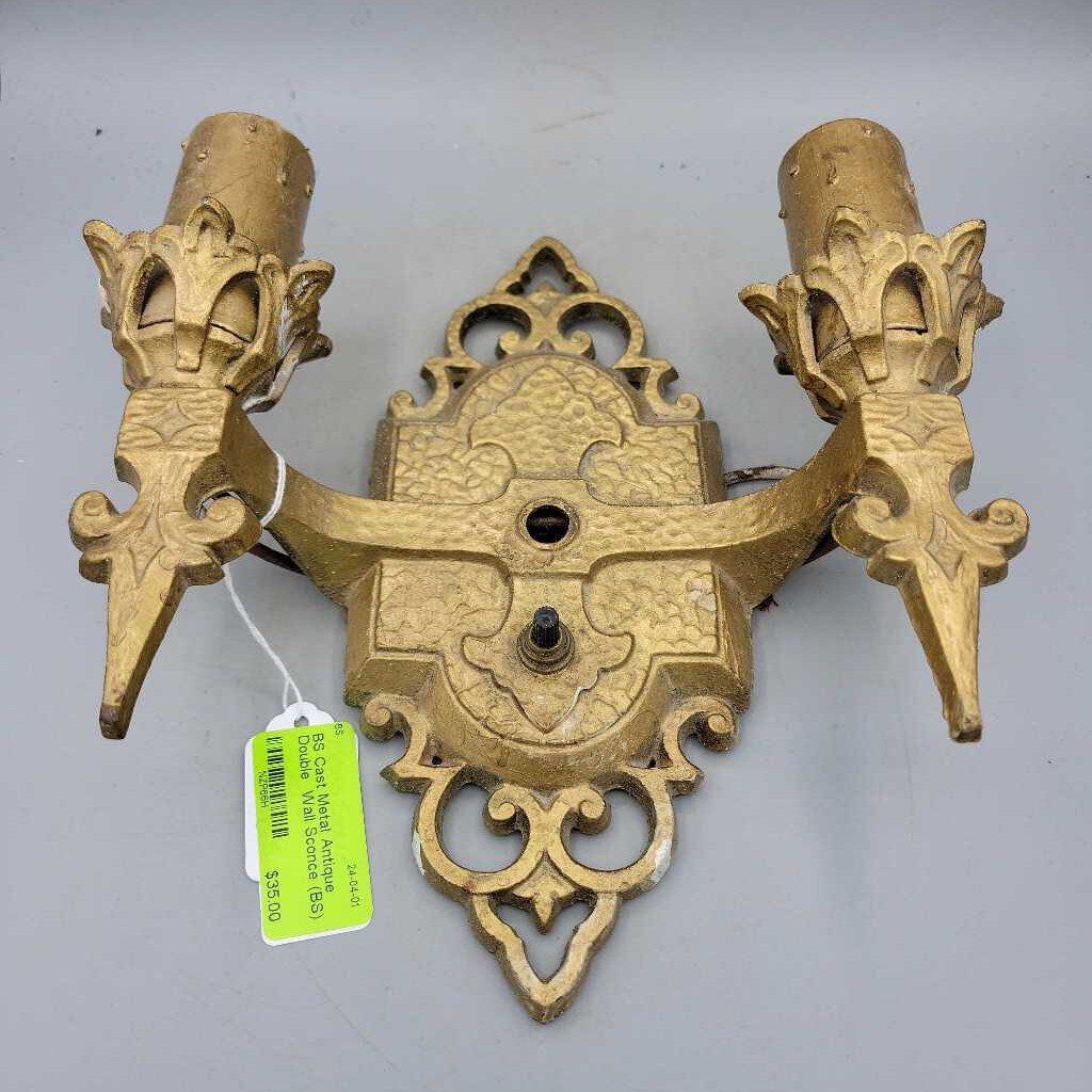 Cast Metal Antique Double Wall Sconce (BS)