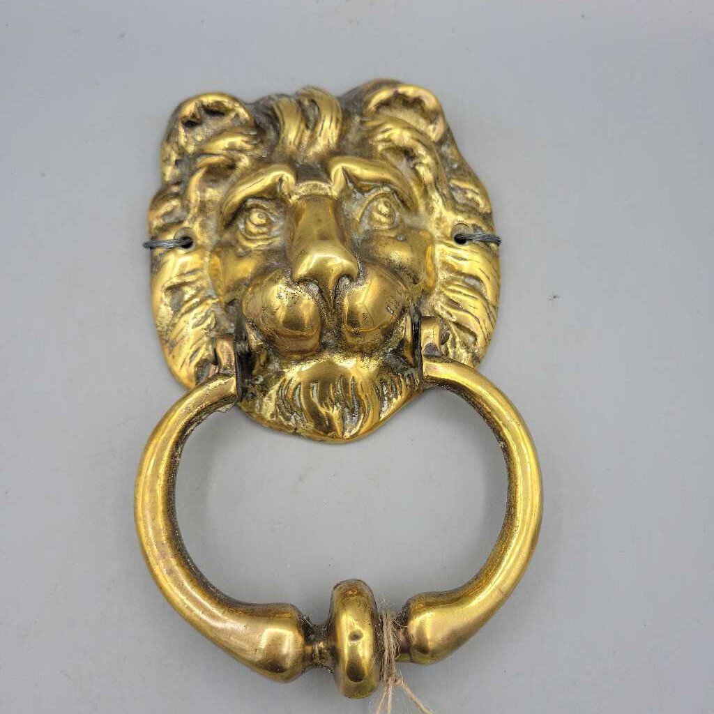 Vintage Solid Brass Lion's Head Door Knocker