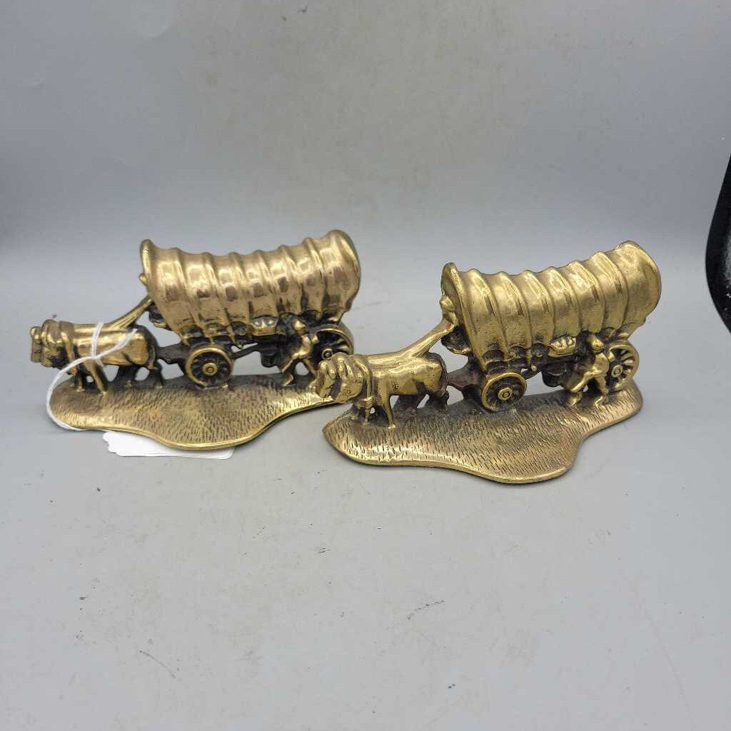 Set of Brass Stagecoach Bookends (DEB)