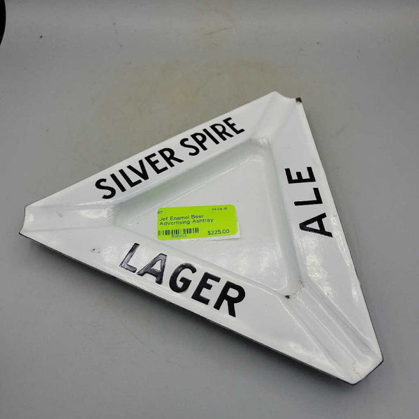 Enamel Beer Advertising Ashtray Silver Spire Lager (JEF)