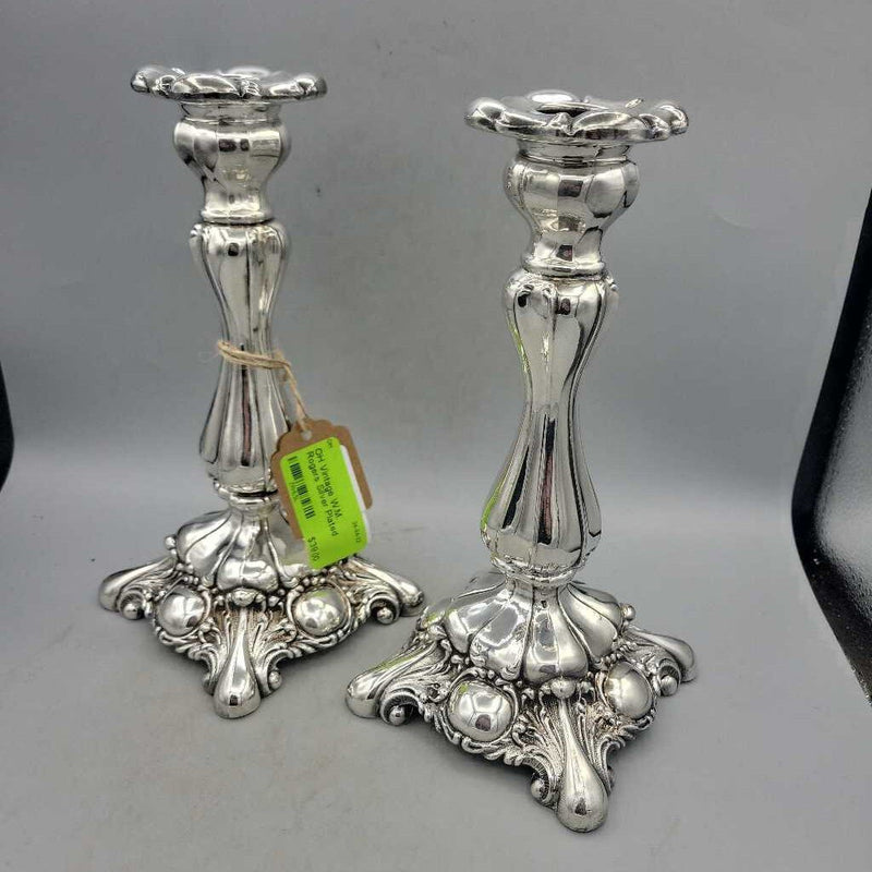 Vintage W.M. Rogers Silver Plated Candle Sticks (2)