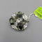 SHERMAN, brooch with clear rhinestone and green cabachons (LIND) P1742