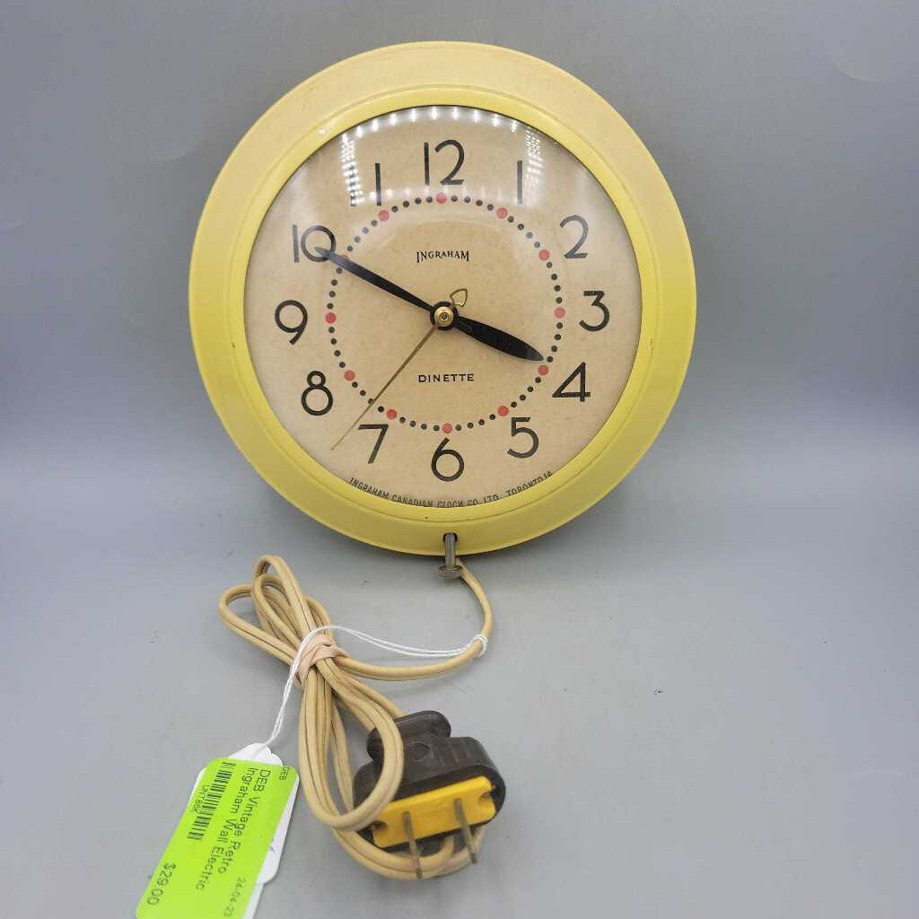 Vintage Retro Ingraham Wall Electric clock (DEB) Working