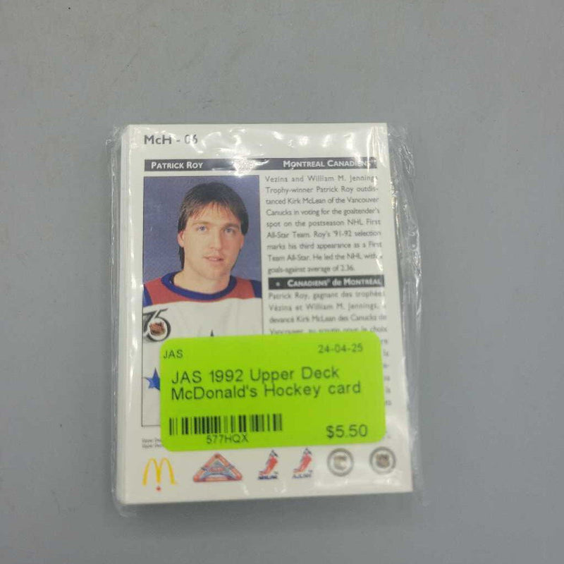 1992 Upper Deck McDonald's Hockey card set (JAS)