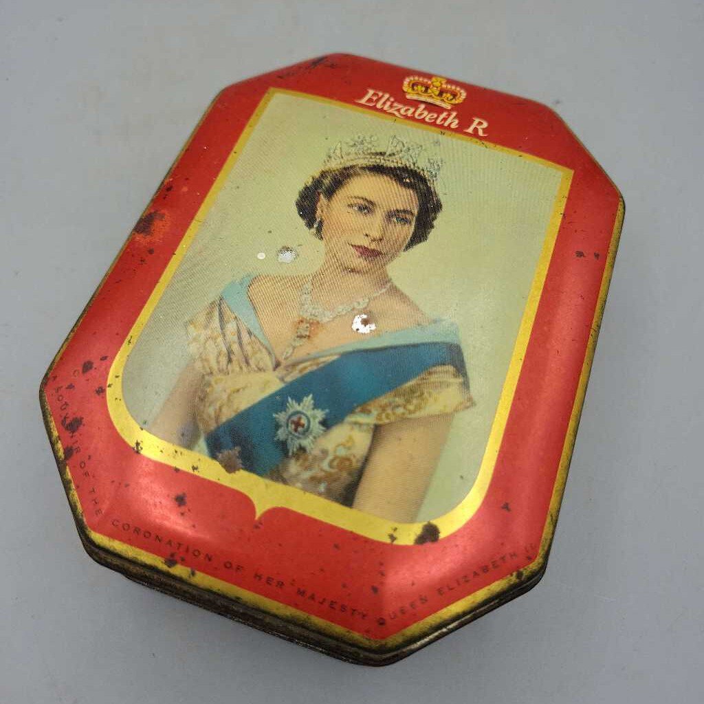 Queen ELizabeth II Vintage Burlington Toffee Tin (YVO) (404) Royal Family