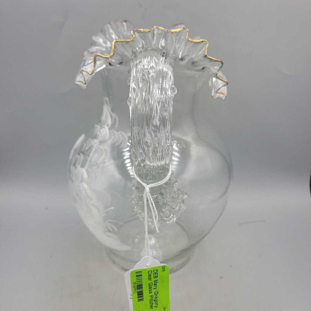 Mary Gregory Clear Glass Pitcher (DEB)