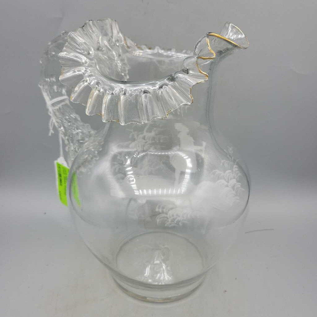 Mary Gregory Clear Glass Pitcher (DEB)