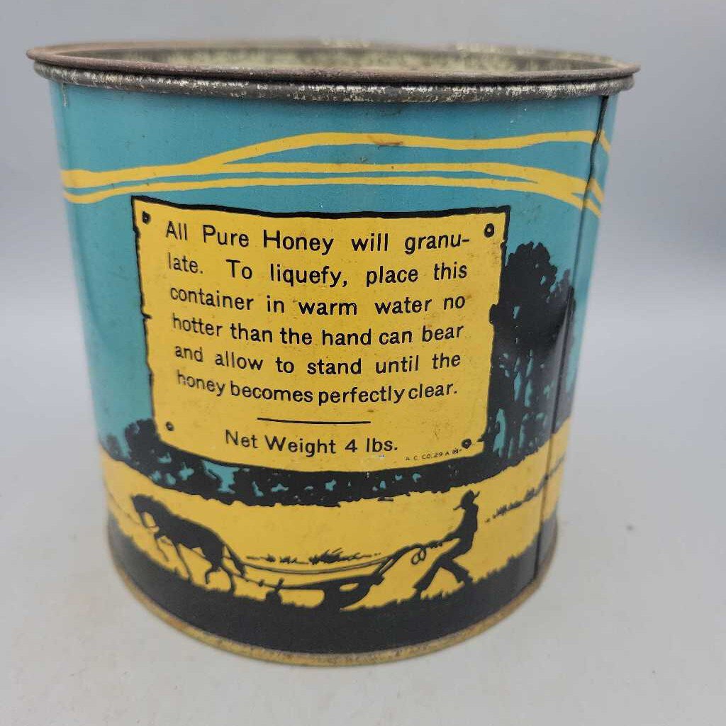 Pure Canadian Honey Tin Selkirk Ontario (JEF)