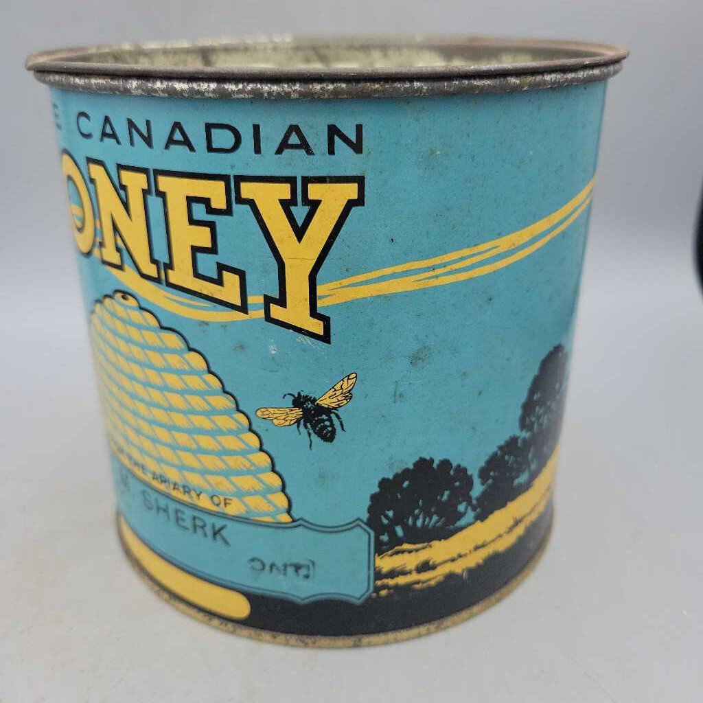 Pure Canadian Honey Tin Selkirk Ontario (JEF)