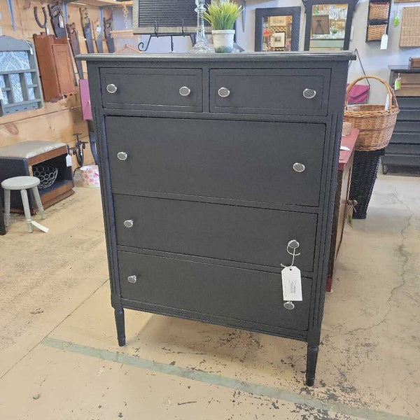 HB 1 Redesigned antique dresser, new hardware, paper lined, custom painted