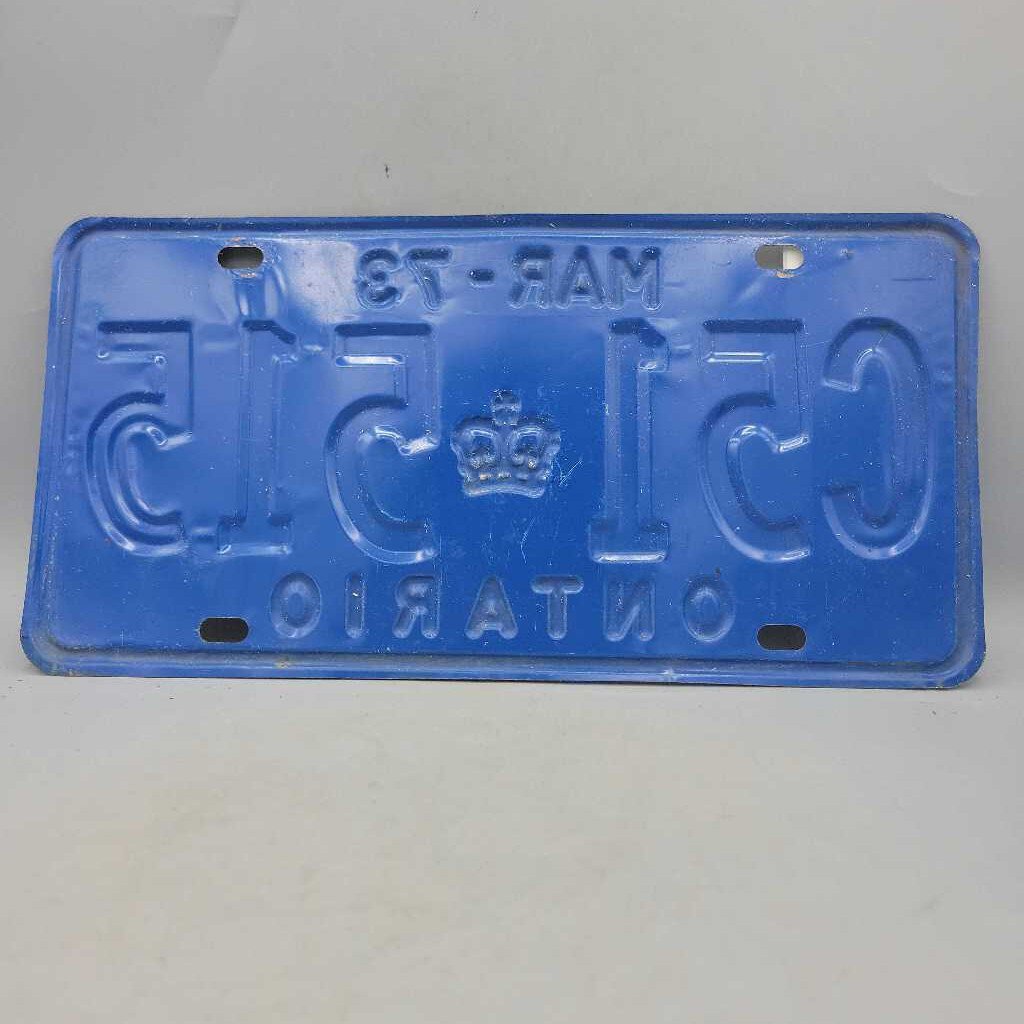 MAR 1973 Ontario License plate (JAS) C51 515