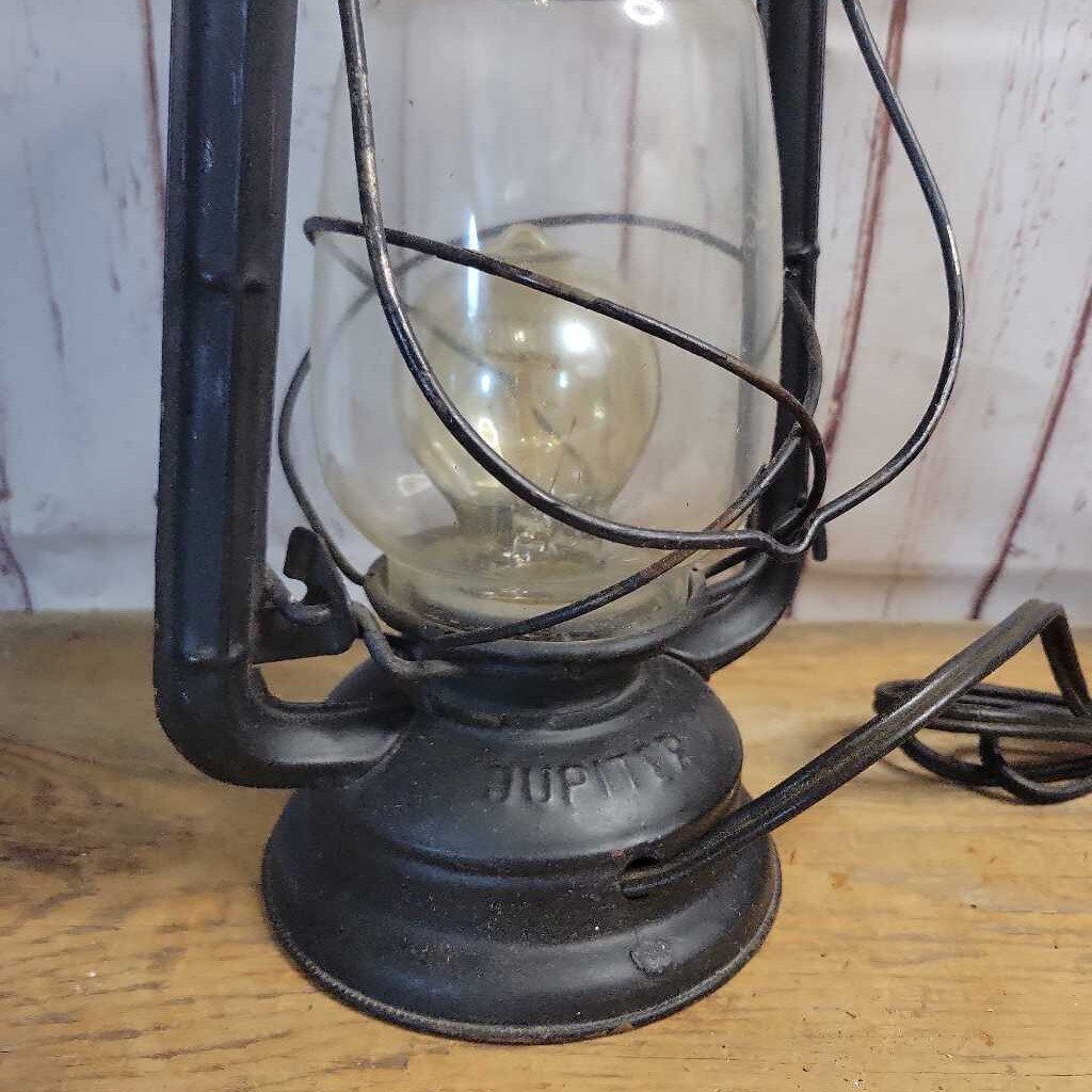 Electrified Antique 12.5" Jupiter 2 Barn Lantern fr. Poland (working)